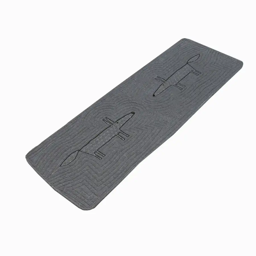 Charcoal Quilted Kitchen Sink Floor Mat with Fox Design — 1