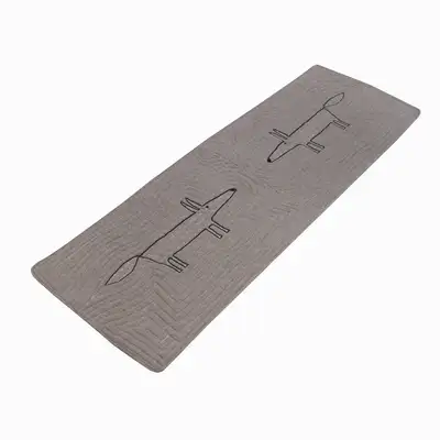 Gray Quilted Kitchen Sink Mat with Fox Pattern | Standing Mat Kitchen Rug