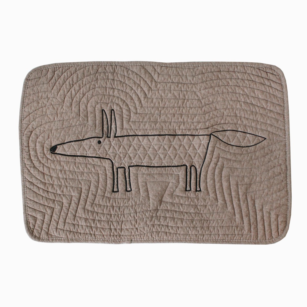Cocoa Quilted Cotton Mat Fox Design Entrance Bathroom Floor Mat Kitchen Rug
