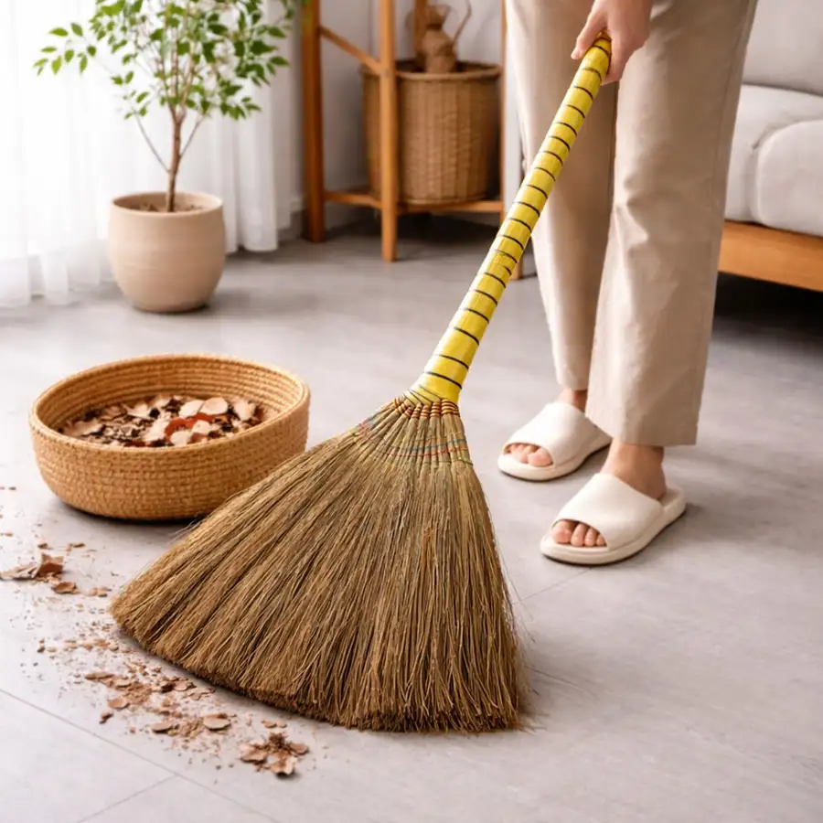 Reed Broom B 100cm (Long Handle Broom for Salon, Office, Classroom, School, Outdoor Cleaning) — 1