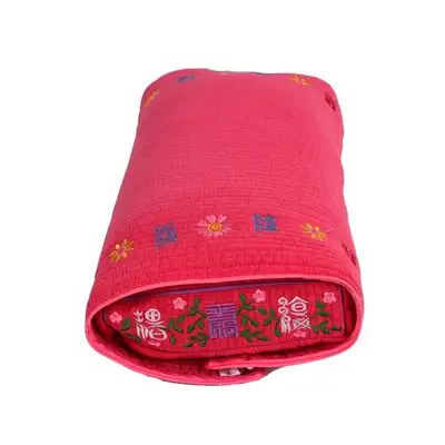 Domestic Natural Buckwheat Square Pillow L Red