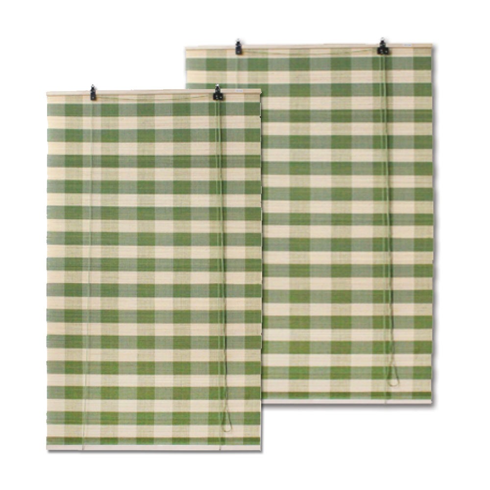 Check Bamboo Roller Shade - Commercial/Residential Door and Window Blind with Sunlight Blocking Decoration