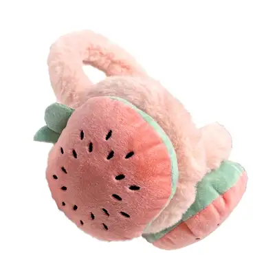 Compact Watermelon Ear Warmer | Microfiber Plush Ear Muff Winter Ear Cover