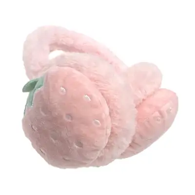 Small Strawberry Ear Warmer | Ultra-Soft Microfiber Winter Ear Muff Cover