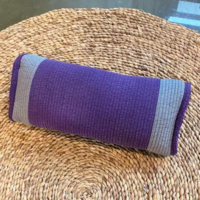 Purple Square Round Line Buckwheat Cervical Pillow | Neck Support Nap Pillow