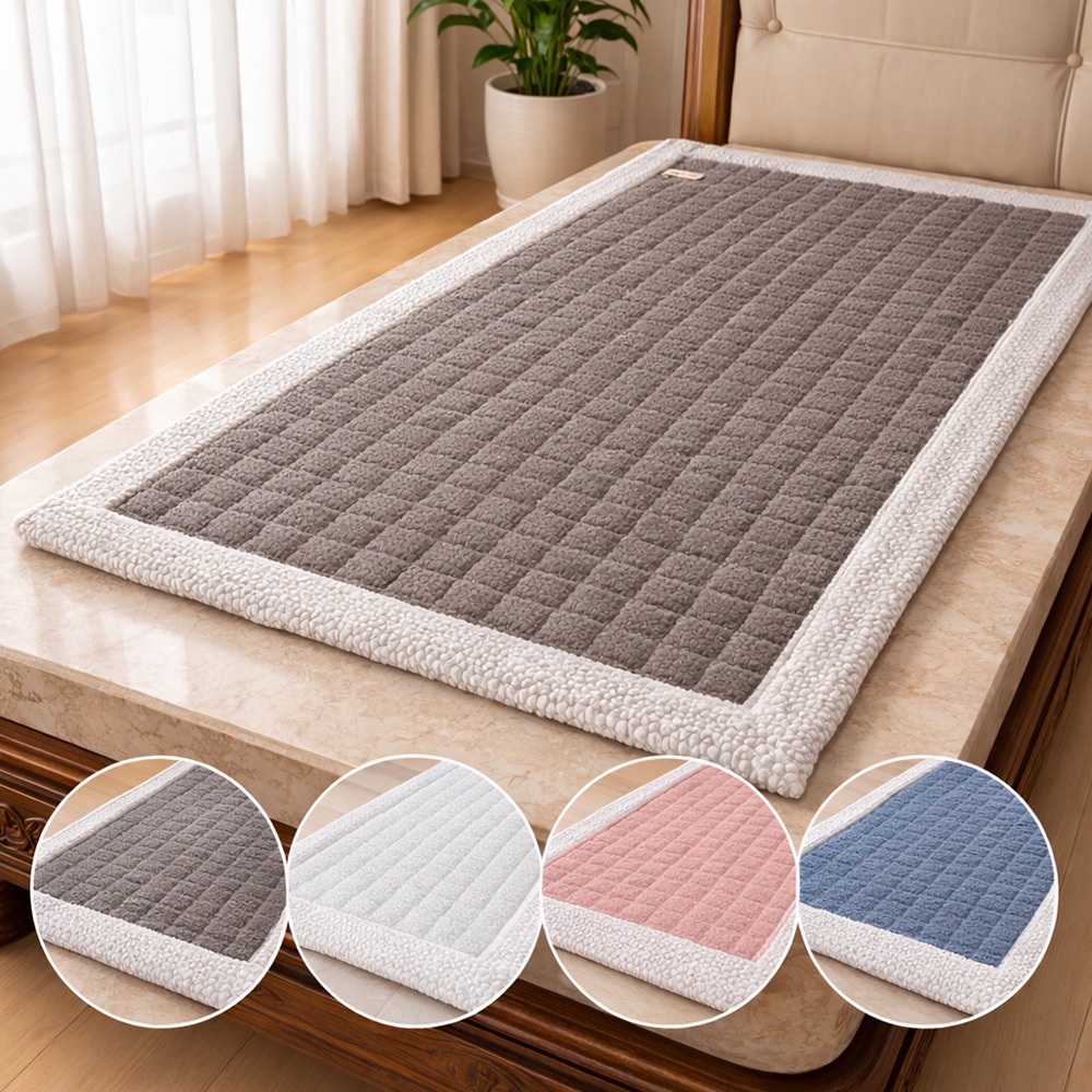 Soft Snow Flower Jade Bed Mat (Winter Microfiber Pad Jade Bed Bedroom Living Room Single)