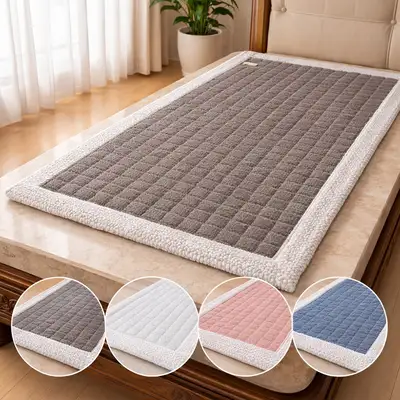 Soft Snow Flower Jade Bed Mat (Winter Microfiber Pad Jade Bed Bedroom Living Room Single)