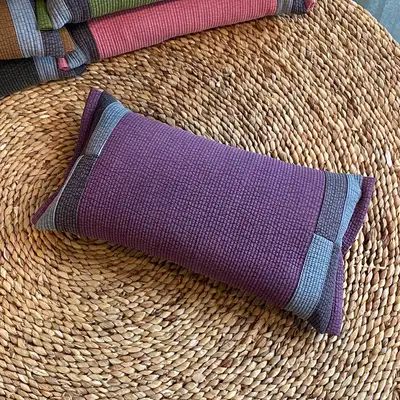 Purple Jogakbo Buckwheat Pillow Square | Cervical Support Nap Pillow