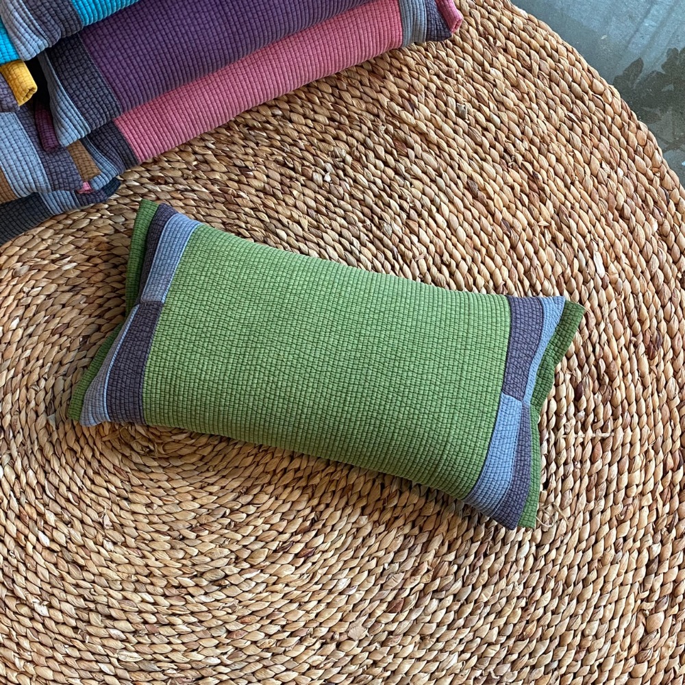 Light Green Domestic Jogakbo Buckwheat Pillow Square | Cervical Support Nap Pillow