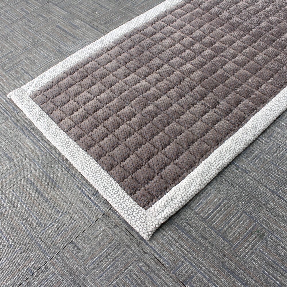 4-Section Gray Snowflake Microfiber Sofa Mat | Pad Floor Mat Rug 4-Seater