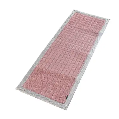3-Section Pink Snow Flower Microfiber Sofa Mat | Pad Floor Mat Rug for 3-Seater