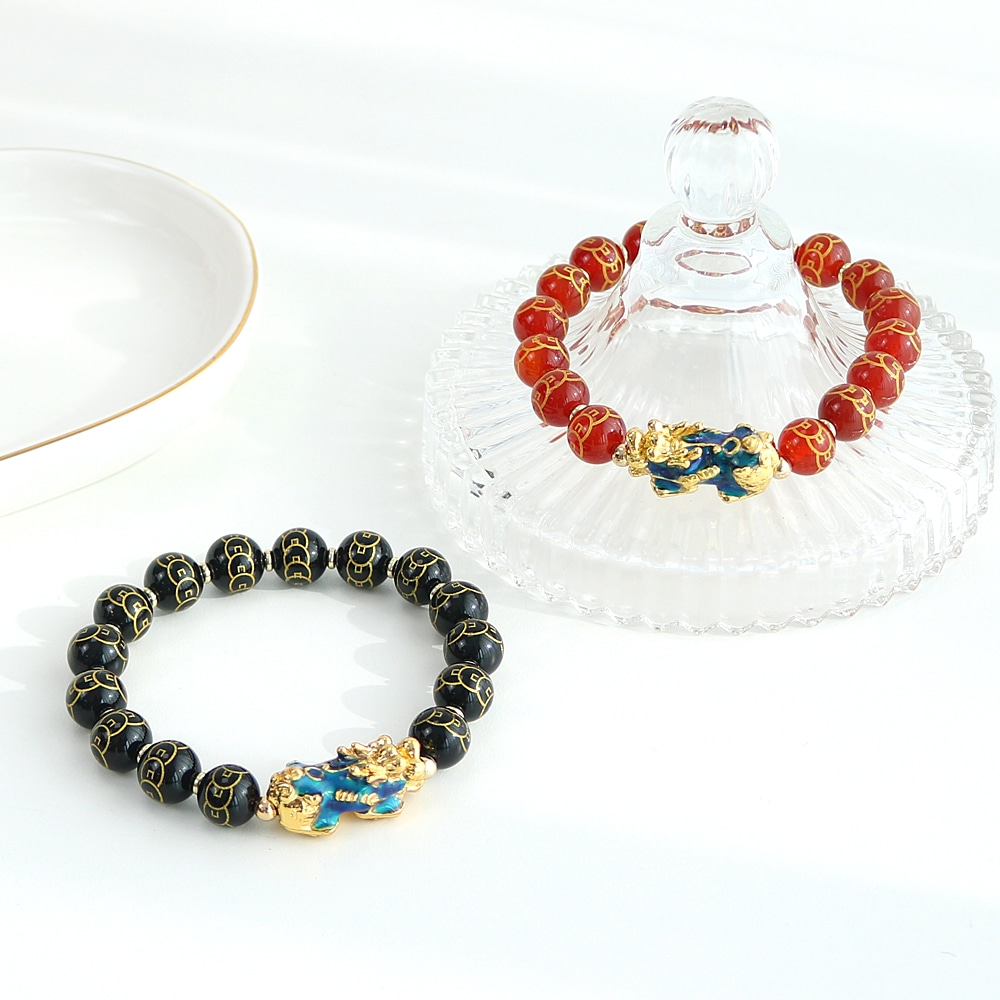 Money Luck Rising Temperature-Changing Pi Xiu Mala Bead Bracelet 10mm