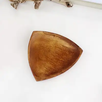 アカシア木製ウッド三角プレート 2号