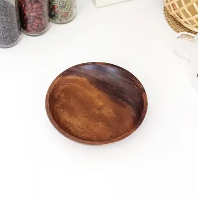 アカシア木製ラウンドプレート 15cm