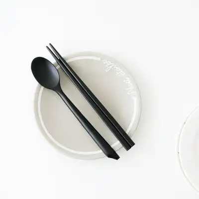 国内産漆塗り子ども木製スプーンセット(斜めデザイン)M