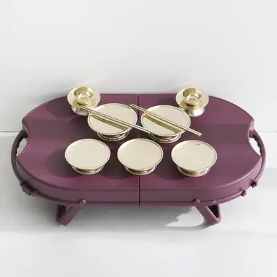 携帯用ゴールドステンレス墓参り祭器具13Pセット