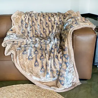 Brown Thick Double-Sided Mink Blanket Chain | Ultra-Fine Fiber Duvet