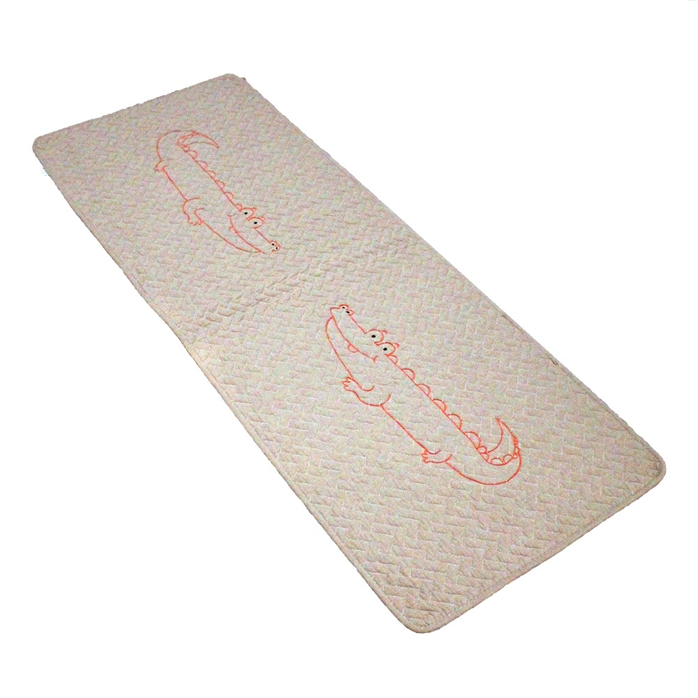 Crocodile Kitchen Sink Mat Beige Quilted Cotton Long Floor Mat