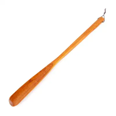 54cm Natural Lacquer Finish Long Wooden Shoehorn | Sneaker