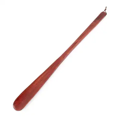 54cm Brown Lacquered Long Shoe Horn | Wood Shoehorn Sneaker