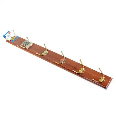 Brown Wall-Mounted Clothes Hanger | Wall-Fixed Straight Wall Hanger