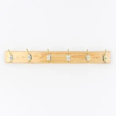 Natural Wall-Mounted Straight Hanger | Wall-Fixed Linear Clothing Rod