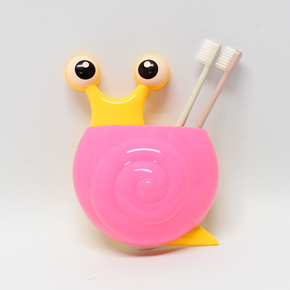 Pink Snail Toothbrush Holder | Suction Cup Bathroom Toothbrush Rack Storage