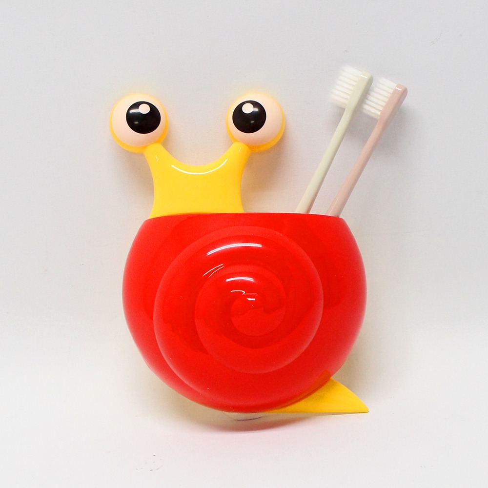 Red Snail Toothbrush Holder | Suction Cup Bathroom Toothbrush Rack Storage