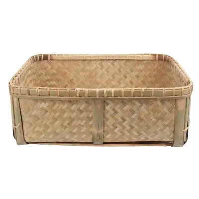 L.71x53cm Bamboo Handle Trunk Large Rectangular Storage Basket
