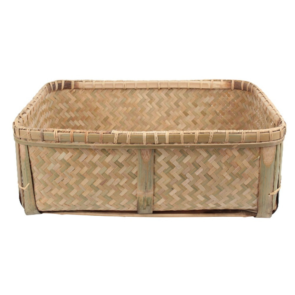 S.55x38cm Large Rectangular Bamboo Handle Basket