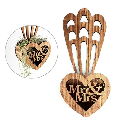 Wooden Heart Wall-Hanging Basket Brown (Storage Organizer Basket Wall Hanging Wall Decor Planter Accessory Planteria)