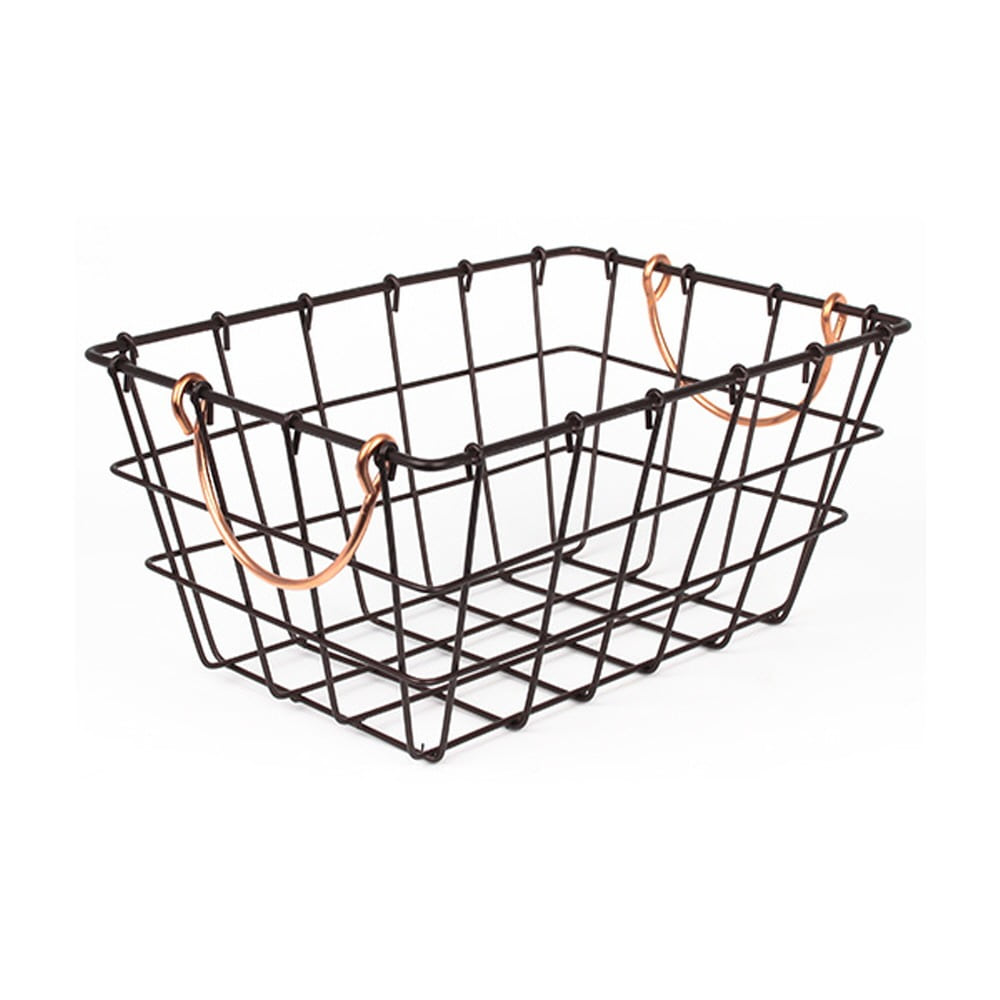 L.30x20cm Low Wire Basket Rectangle l Iron Storage Basket