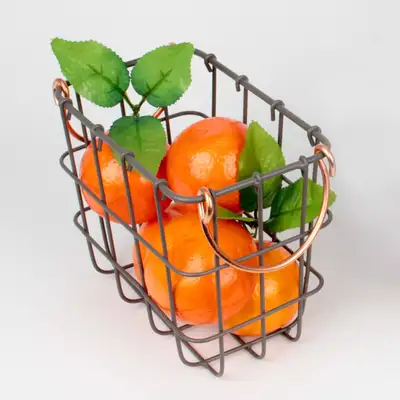 S. 20x12cm Wire Basket Rectangular | Iron Egg Basket
