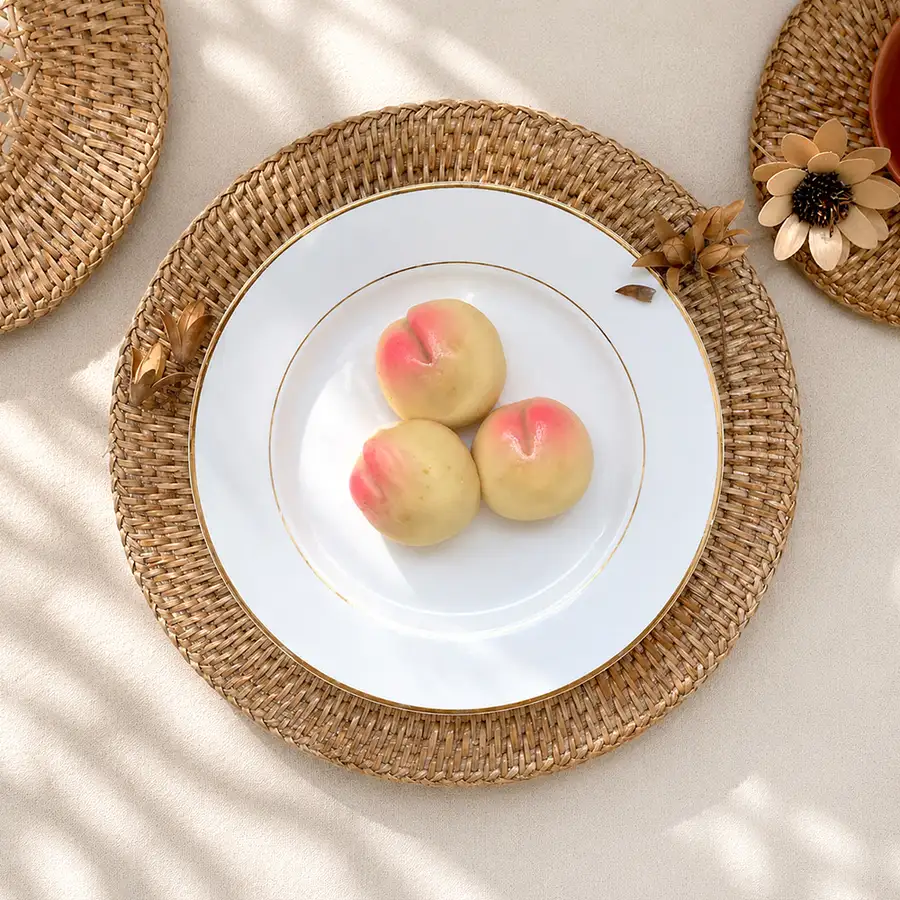 Natural Rattan Underplate (Aesthetic Home Décor Café Interior Kitchen Styling Table Mat Placemat Dish Plating Tray) — 2