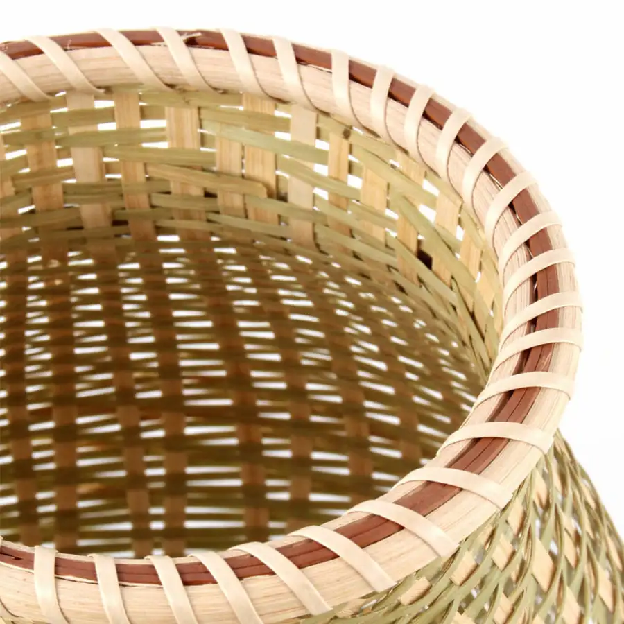 Bamboo Craft Traditional Guduk Basket (Wooden Vase Flower Arrangement Vessel Decorative Accent) — 3