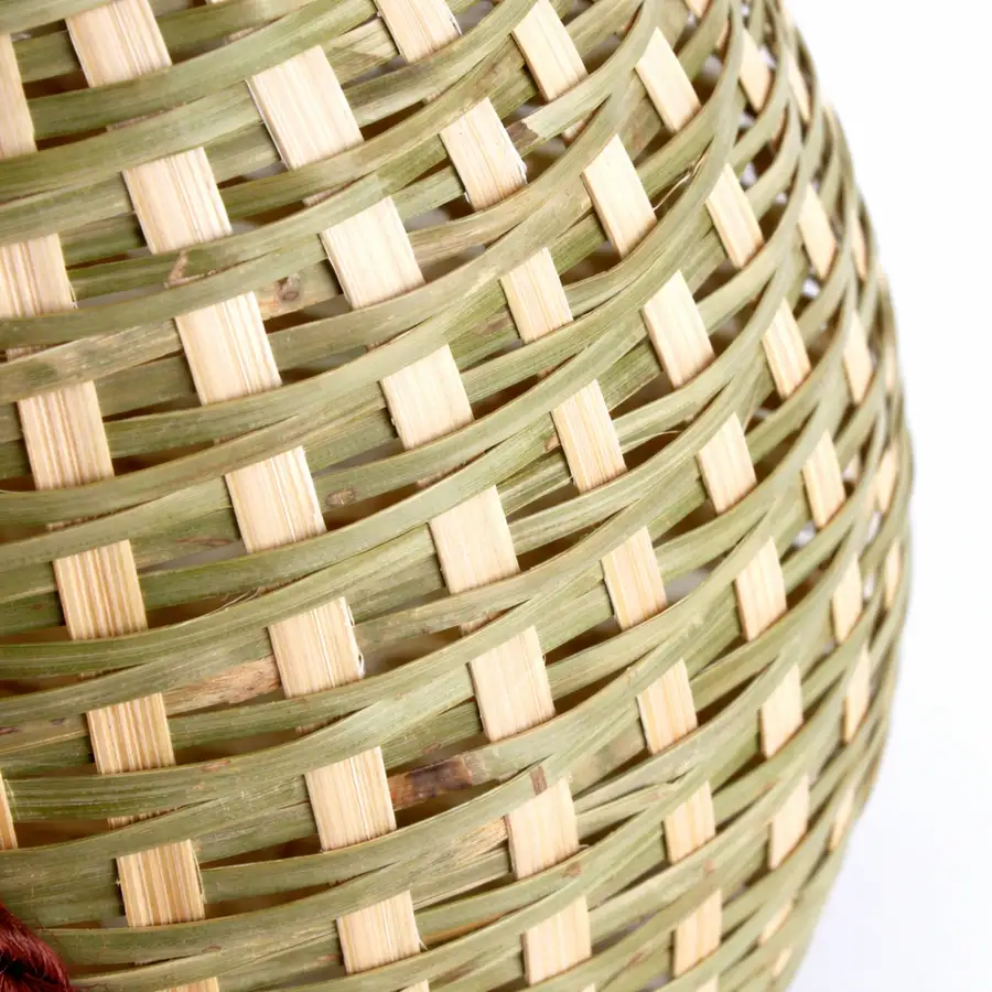 Bamboo Craft Traditional Guduk Basket (Wooden Vase Flower Arrangement Vessel Decorative Accent) — 4