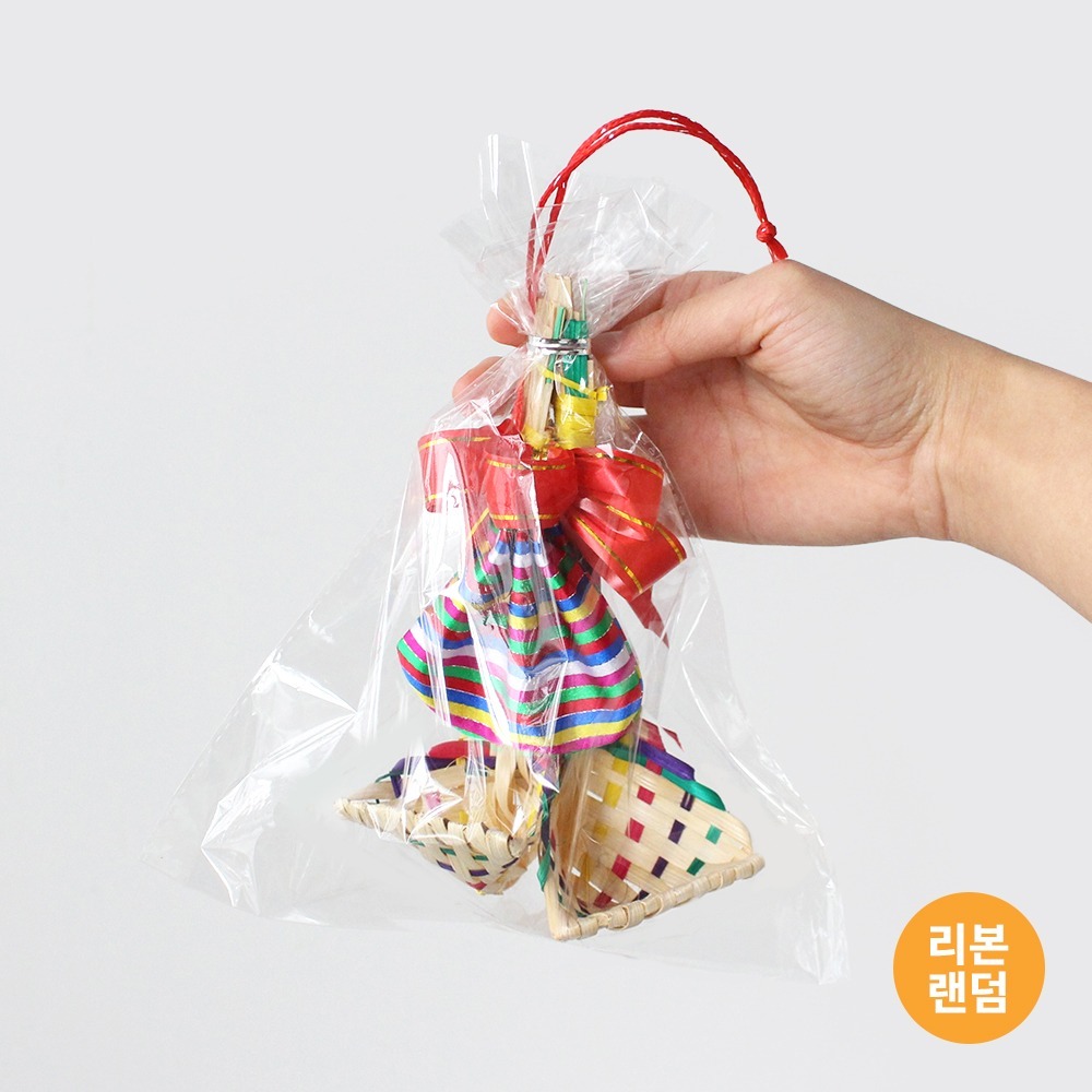 Traditional Korean New Year Blessing Set - Decorative Sieve + Ribbon + Fortune Pouch (Complete Set)
