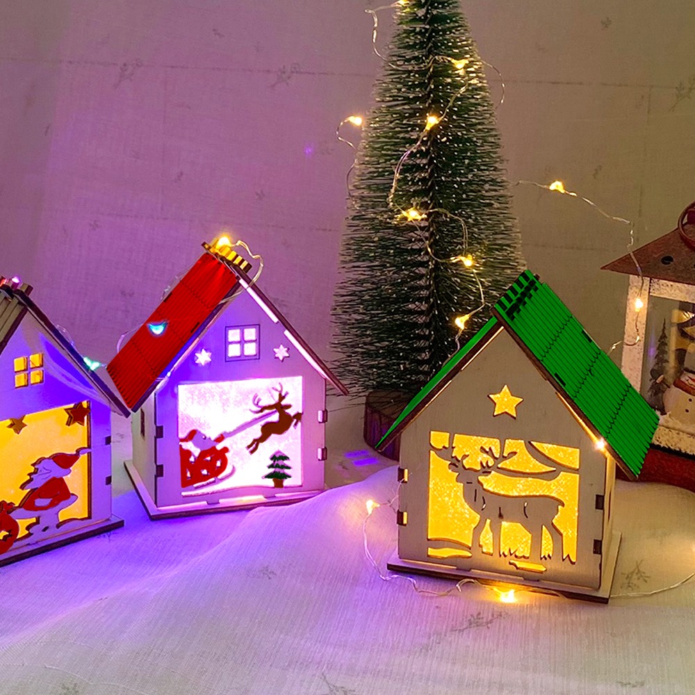 DIY Christmas Mood Light (Sensory Winter Photo Zone Decoration - Sledge, Santa, Rudolph, Snowflake LED String Light)