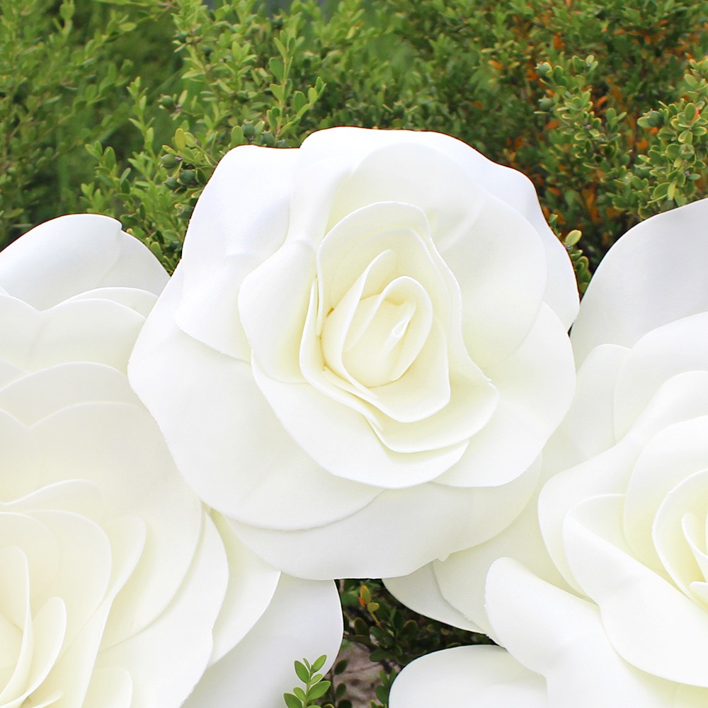 White 30cm EVA Foam Flower Rose 1P (Wedding Photography Props Self-Wedding Large Floral Decoration Shooting Props)
