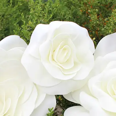 White 30cm EVA Foam Flower Rose 1P (Wedding Photography Props Self-Wedding Large Floral Decoration Shooting Props)