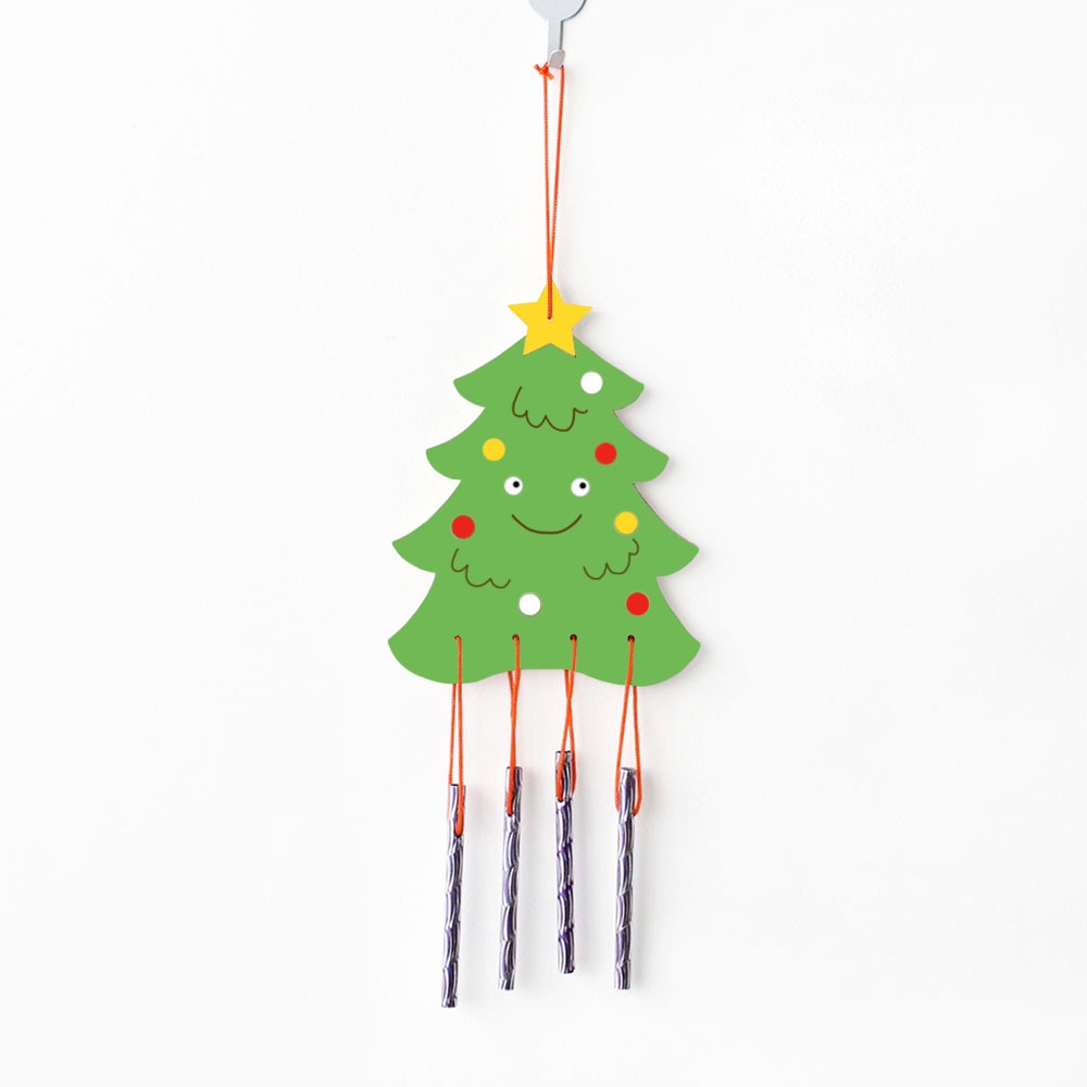 Christmas Tree Landscape Craft Kit (Wood Craft Door Ornament Winter Christmas Material Art Kit)