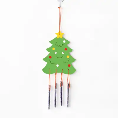 Christmas Tree Landscape Craft Kit (Wood Craft Door Ornament Winter Christmas Material Art Kit)