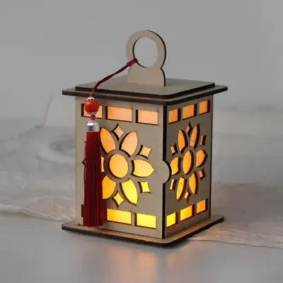 花26 伝統提灯作り ( ウッドムードライト 韓紙ランプ 電灯 照明 塗り絵キット アート制作キット 名節 DIY 伝統灯 )