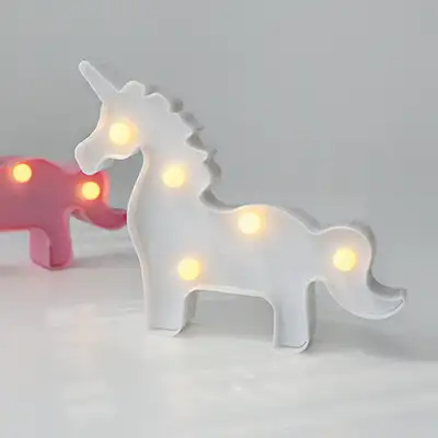 White Unicorn Marquee Light LED Mini Lamp Camping Mood Light