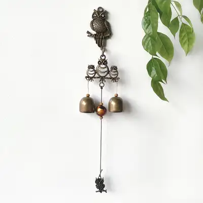 Owl Family Door Chime | Doorbell Wind Chime for Entrance Door