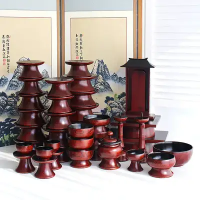 南原 シンケ木材 三度漆塗装祭器 37ピースセット(特型) (漆塗退酒グラス+脂肪書き)