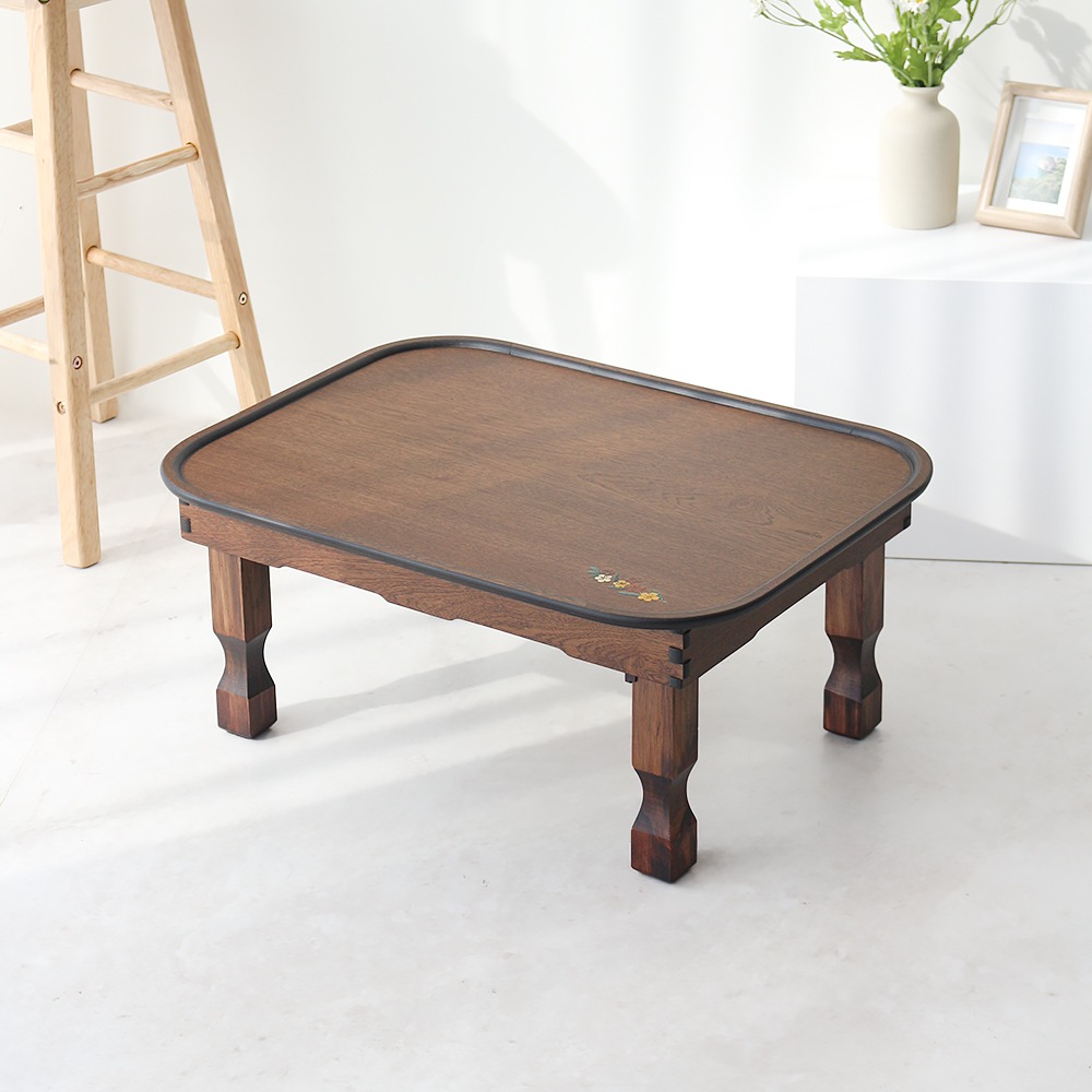 Antique Plum Blossom Inlay Round Square Dining Table 60cm 1-Person 2-Person