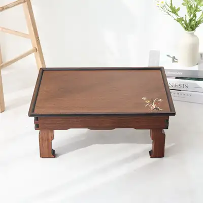 1.5アンティーク蝶蘭草象嵌長方形茶卓45cm ミニ1人用2人用