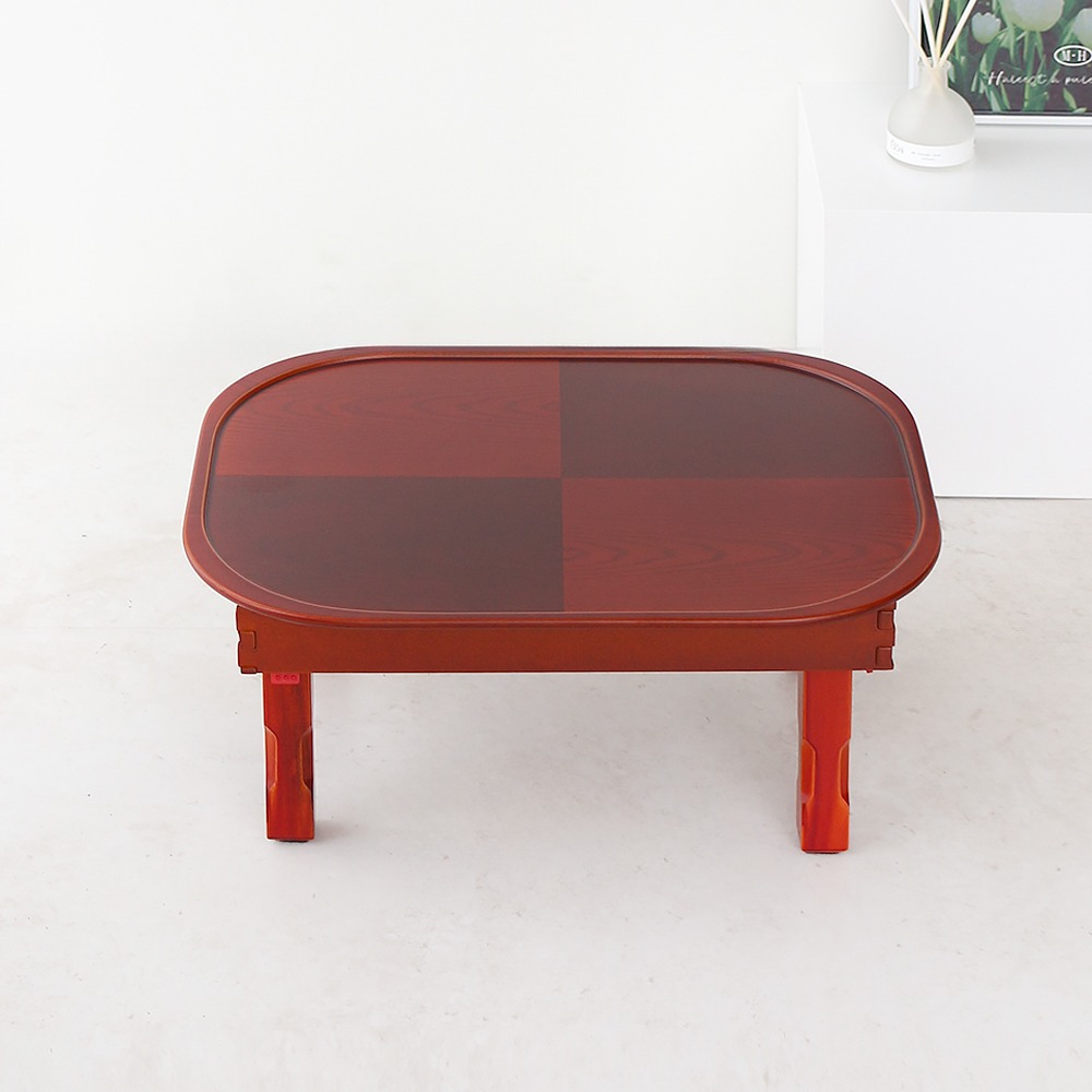 Premium Semi-Elliptical Lacquer 4-Stage Foldable Square Dining Table 60cm for 1-2 People