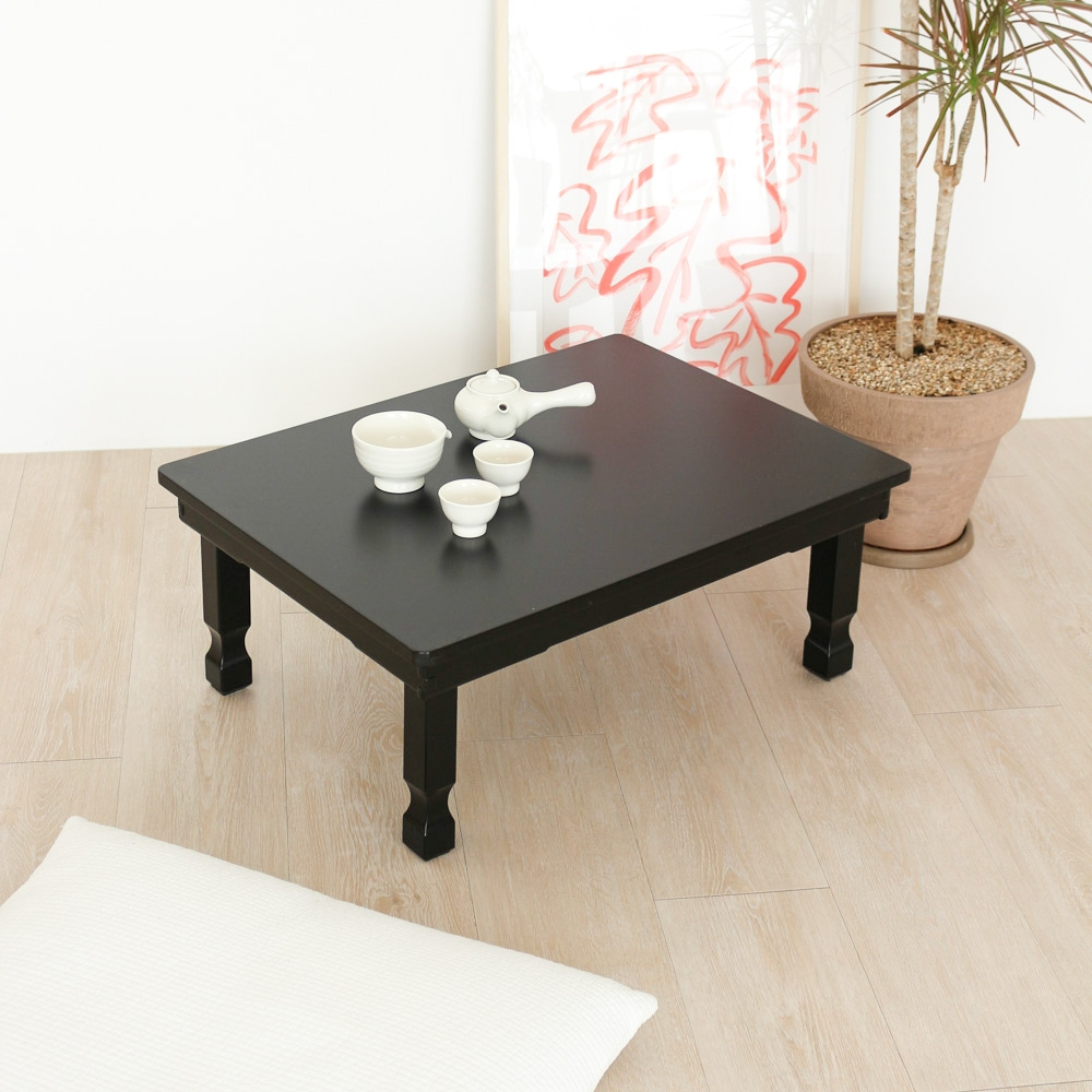 6-Person Black Foldable Square Traditional Dining Table